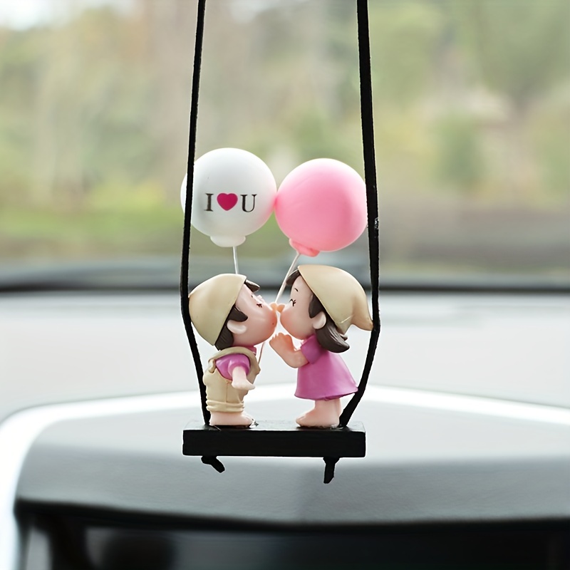 Car Cute Couple Ornaments Kiss Couple Car Interior - Temu