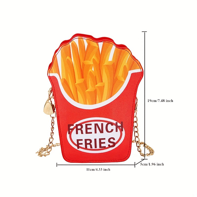 Fast Food Shape Metal Chain Crossbody Bag, Pu Leather Novelty Hamburger  Fries Shape Bag Purse, Fancy Cute Fashion Shoulder Bag - Temu Japan