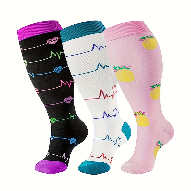 Plus Size Compression Socks Unisex Knee High Sports - Temu
