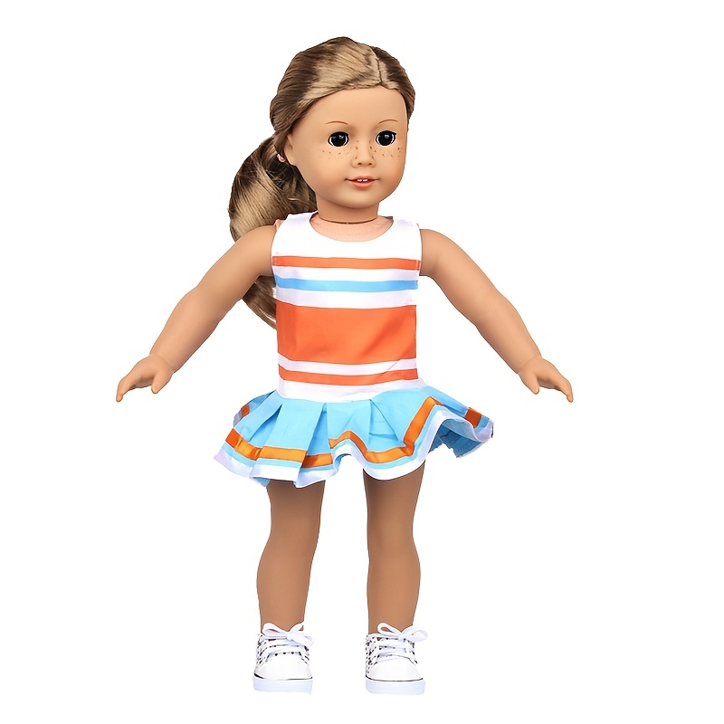 18-inch Doll Clothes - Cheerleader Outfit with Pom Poms and Gym Shoes -  fits American Girl ® Dolls