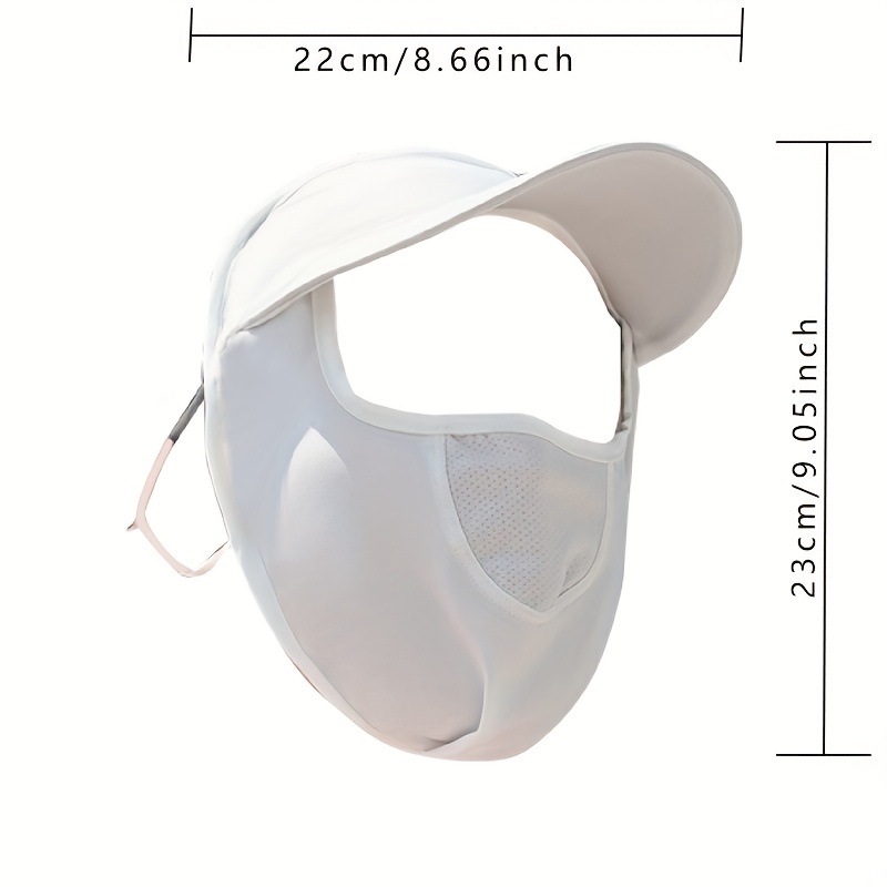 Stay Protected In Style: Sunscreen Mask Brim Ice Silk Fabric - Temu France