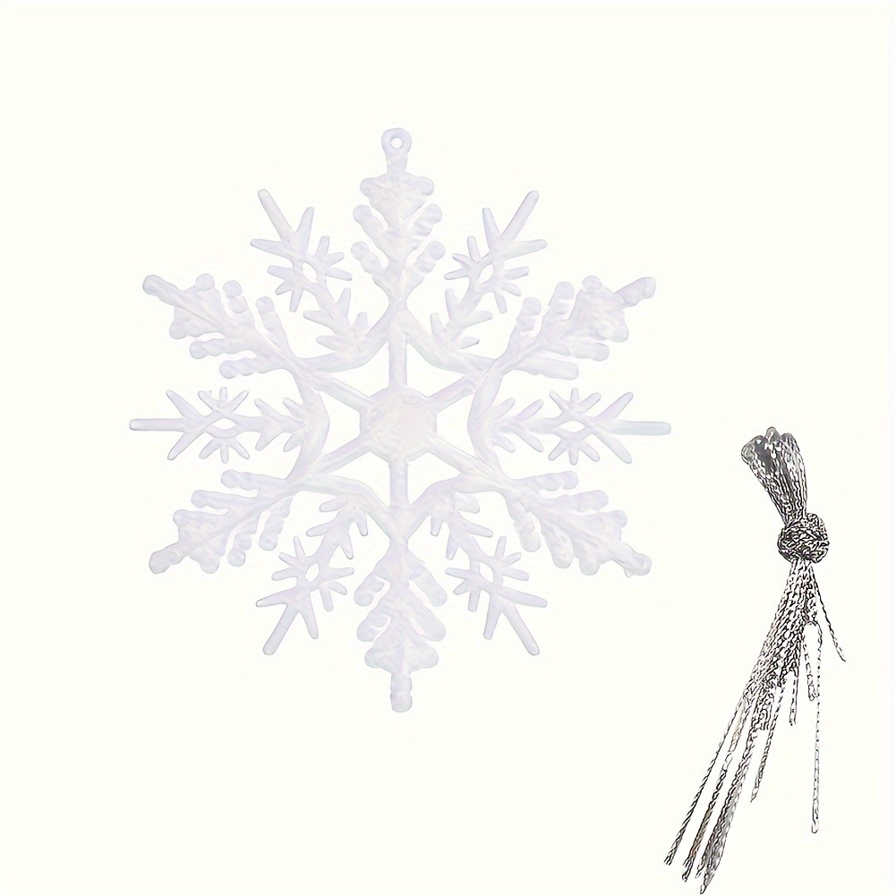 Plastic Snowflake Ornament Christmas Glitter Snowflake - Temu