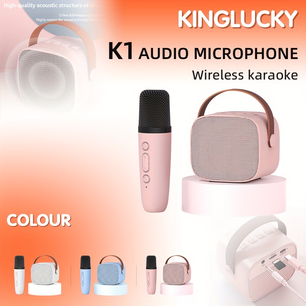 Machine De Karaoké Kinglucky Q22-2Mic, Équipée De Deux Microphones Sans Fil,  Haut-parleurs Portables Avec