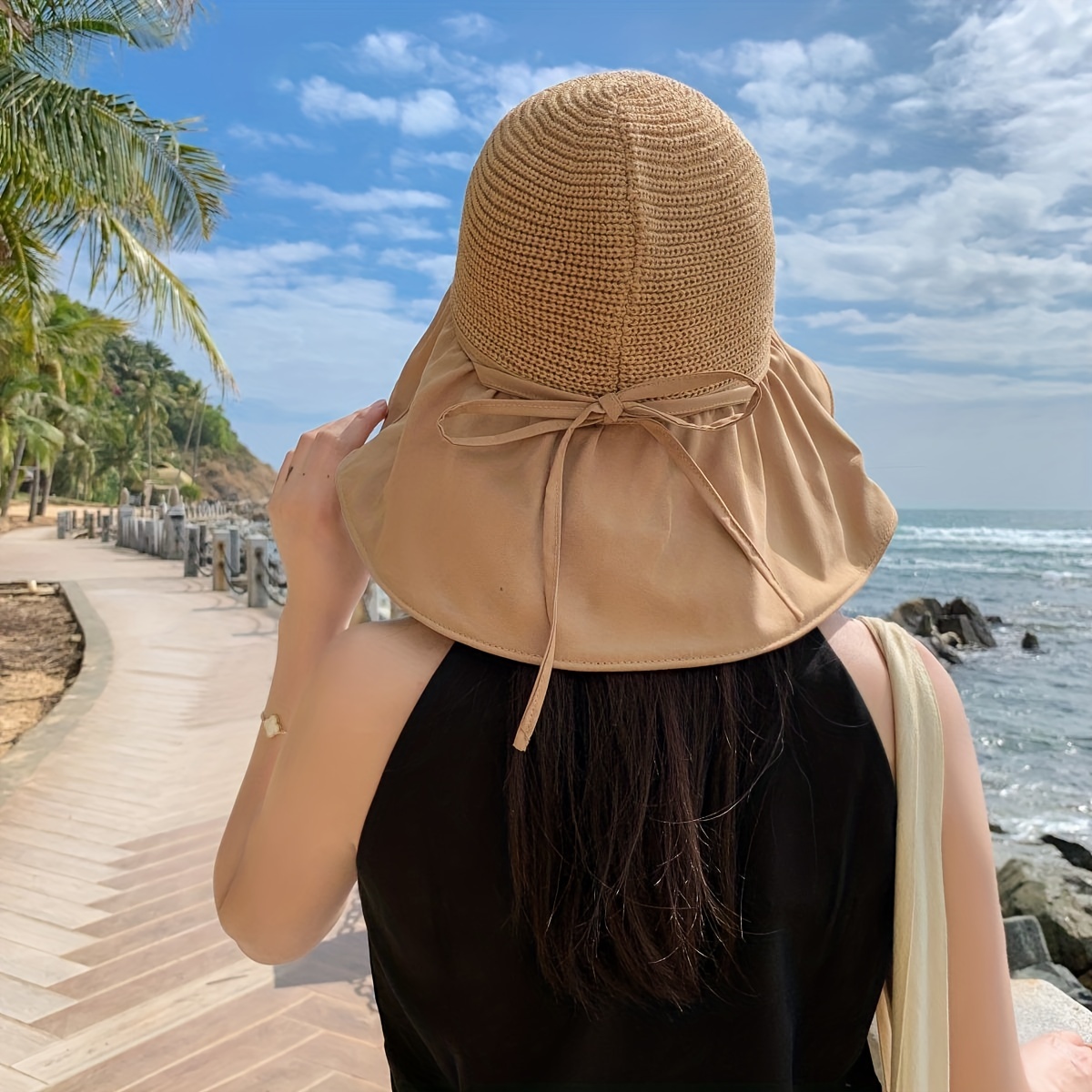 Sombrero para sol de mujer, alas anchas, verano, UPF 50+, protección UV,  gorra deportiva de playa