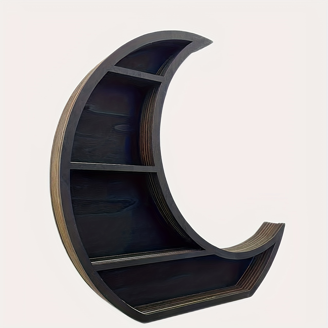 Moon Shape Crystal Rack Wood Black Crystal Display Stand - Temu