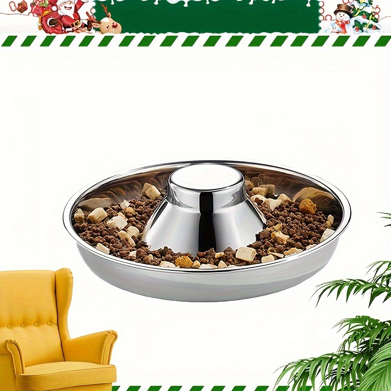 Stainless Steel Anti-choking Dog Feeder Bowl, Durable Slow Feeder Dog  Feeding Drinking Basin Dog Puzzle Food Bowl - Temu