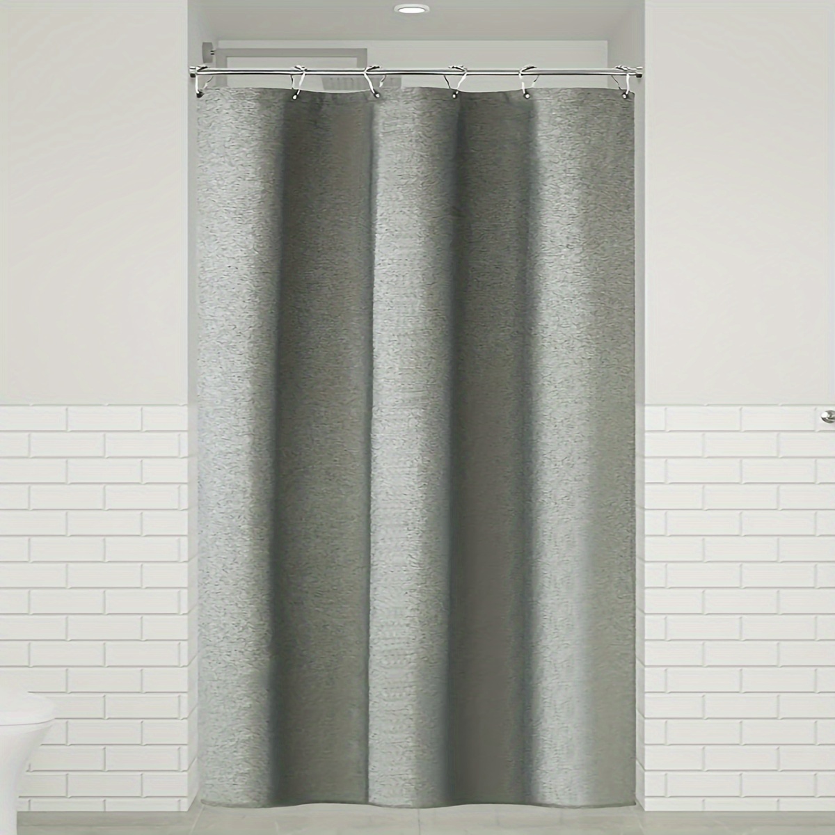 Cortina de ducha pequeña, blanca, resistente al moho, 90 x 180 cm, tela de  poliéster, impermeable