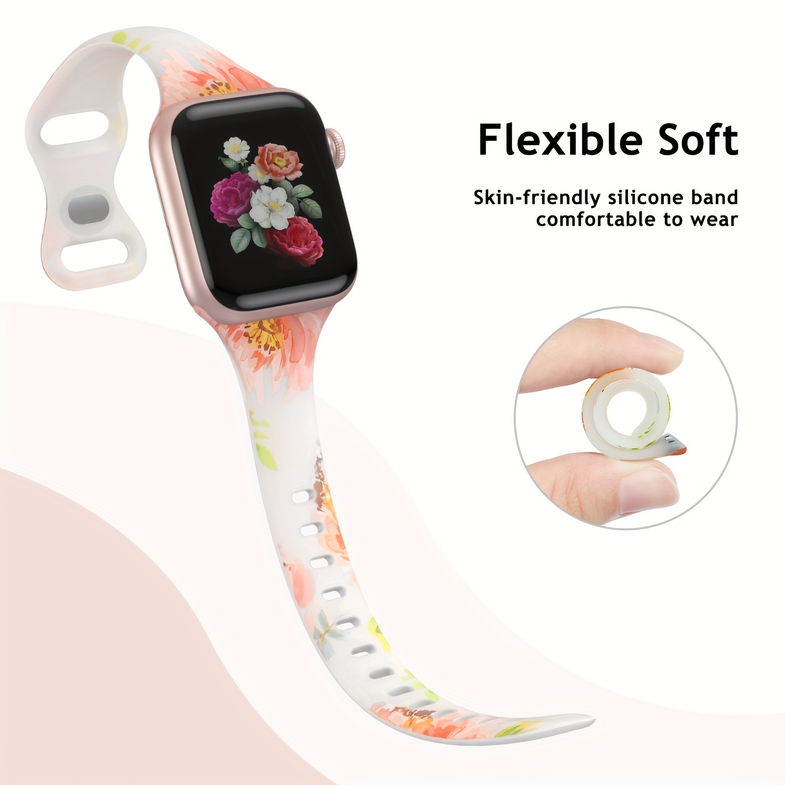 Stylish Silicone Watch Band Se - Narrow Replacement Strap For Women & Men -  Fadeless Print Pattern For Iwatch 6/5/4/3/2/1 - Brown Snake Pattern - Temu