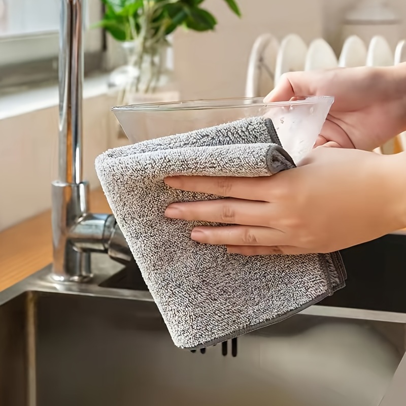 2pcs Microfiber Dishcloth Square Kitchen Washing Cleaning Towel Dish Cloth