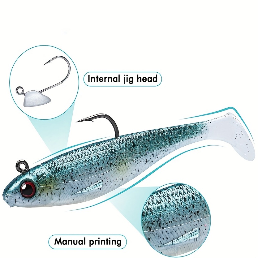 Artificial Pre rigged Jig Head Fishing Lures Bionic Paddle - Temu