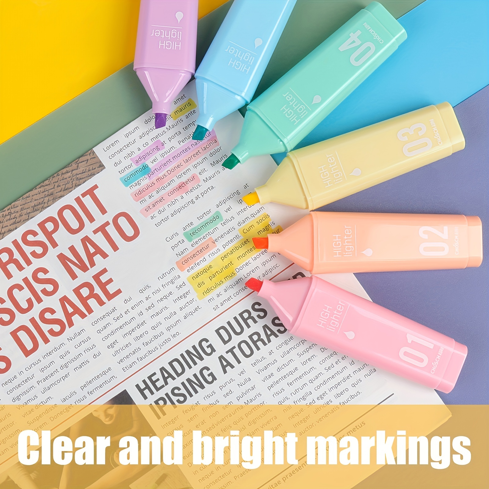 6pcs Highlighter Marker Pens Bible Highlighters and Pens with Assorted  Colors for Journal Planner Notes 