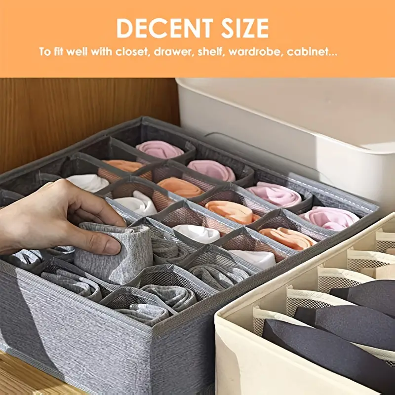 Sock Underwear Storage Box Folding Drawer Organizer Divider - Temu