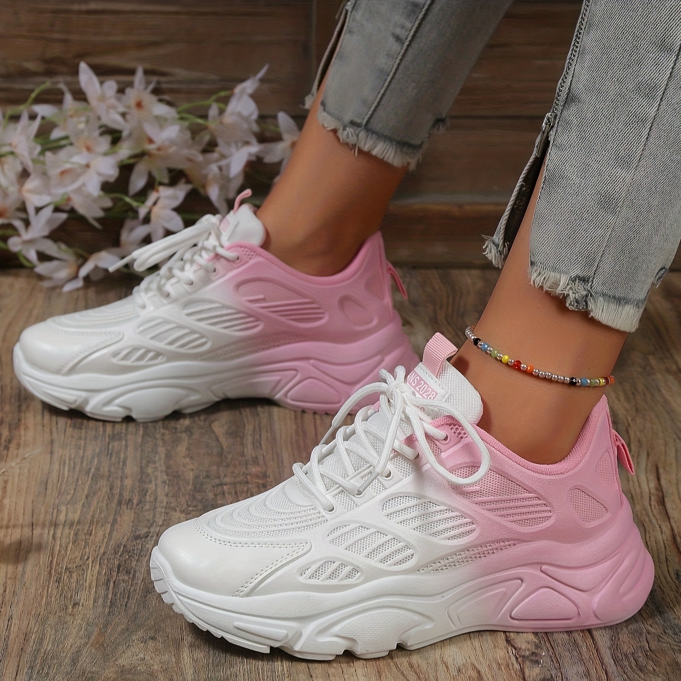 Ombre lace up sales chunky sneakers