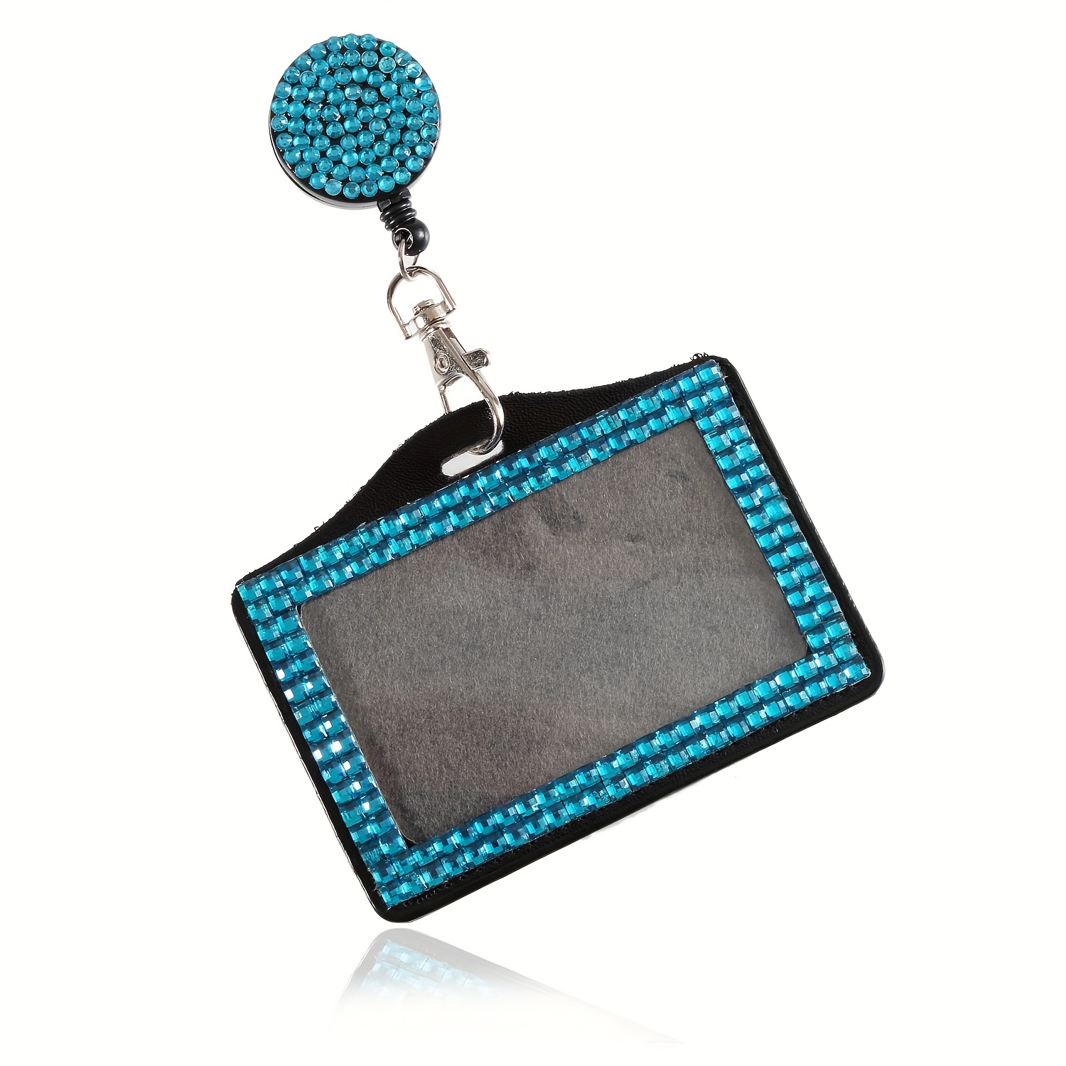 Crystal Badge Reels Retractable Rhinestone Badge Holder Id - Temu