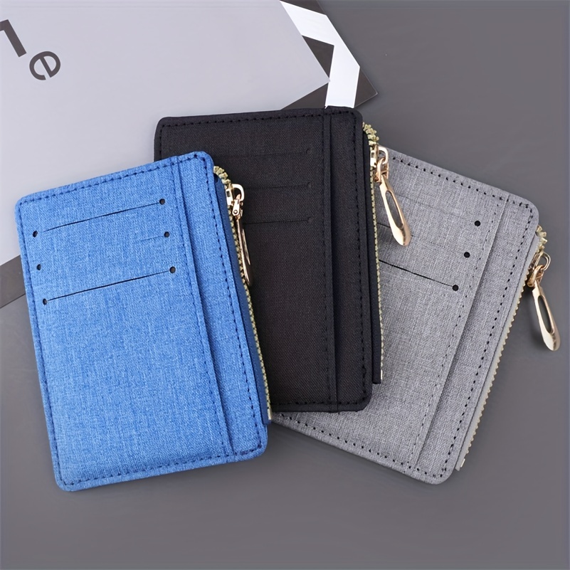 Two-zip Fabric Purse Card Holder / Wallet Small Zipped 