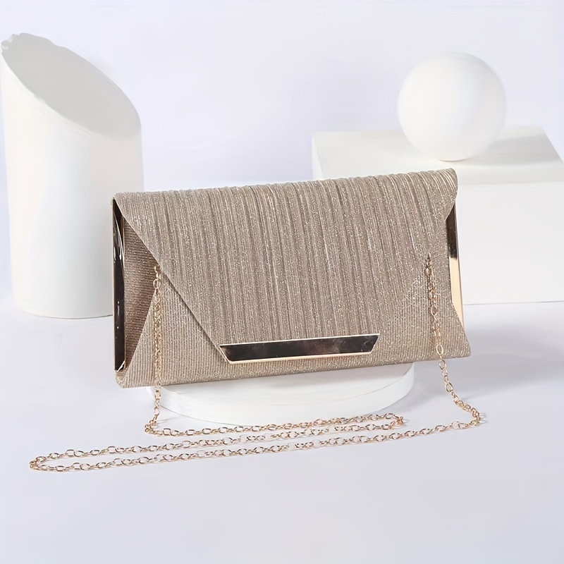 New Vintage Women Wedding Dinner Evening Clutch Purse And Handbags  Crocodile Pattern Leather Armpit Bags Gold Chic Underarm Bags