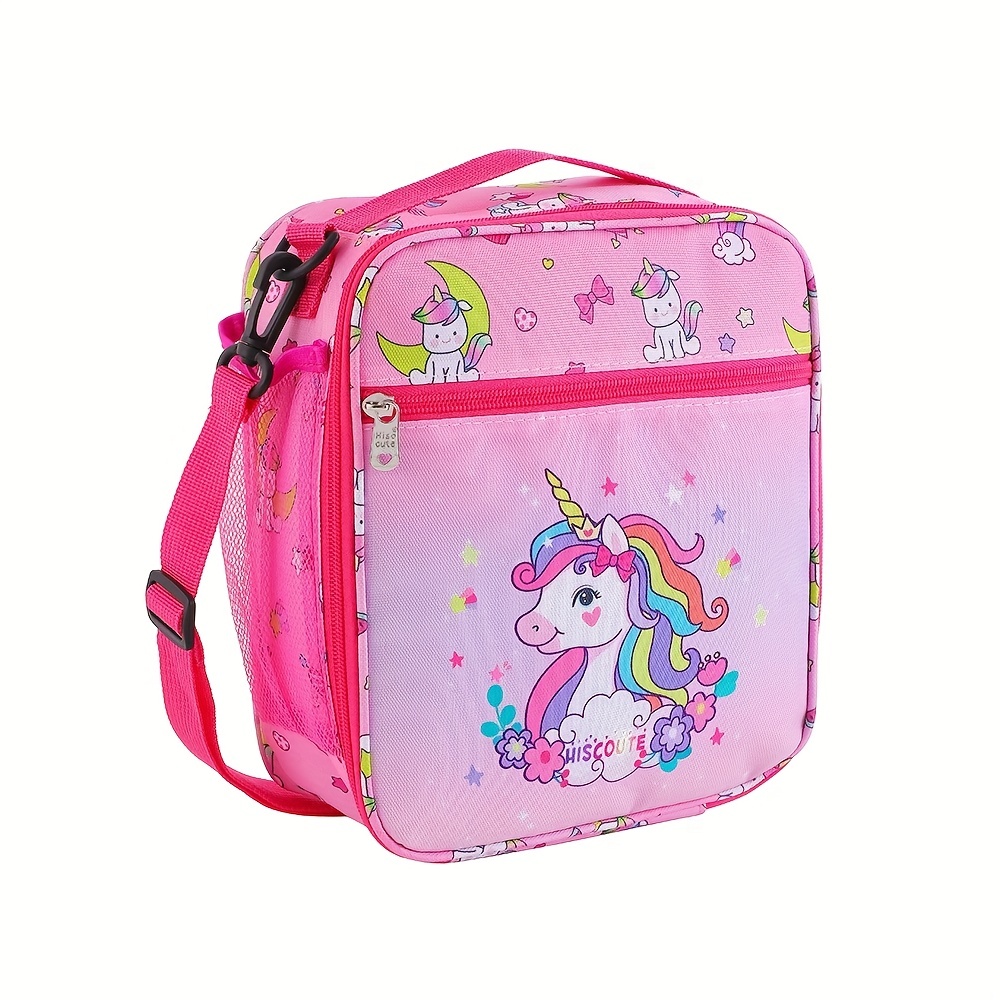  Lonchera de unicornio para niñas con bolsa de almuerzo