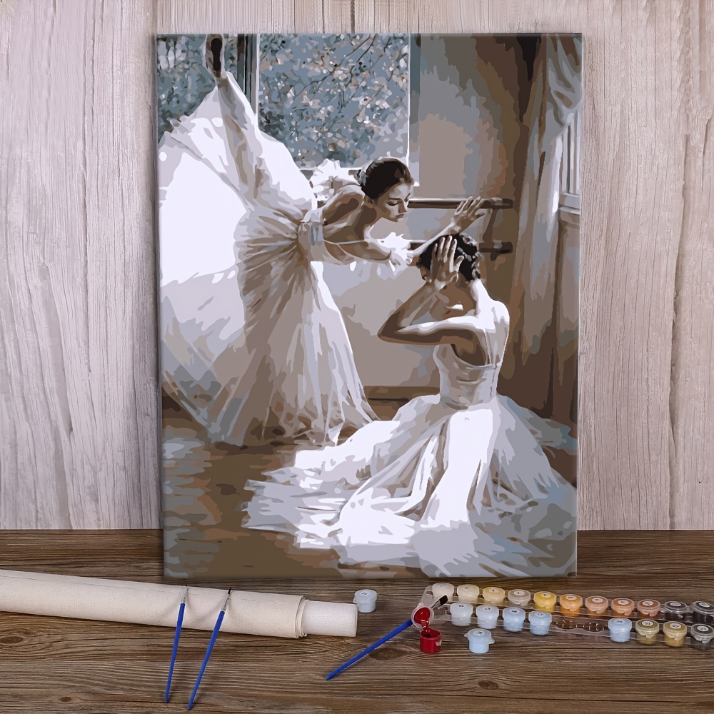 DIY Oil Painting Paint By Numbers Kit For Adults Beginners Kids 16x20inch Ballet Dancer Woman Canvas Painting Wall Art Set With Acrylic Pigment And Brushes NO Frame