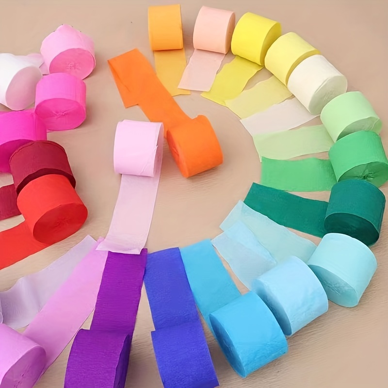 4-Roll Multi-Colored Crepe Paper Streamers for Party Decoration