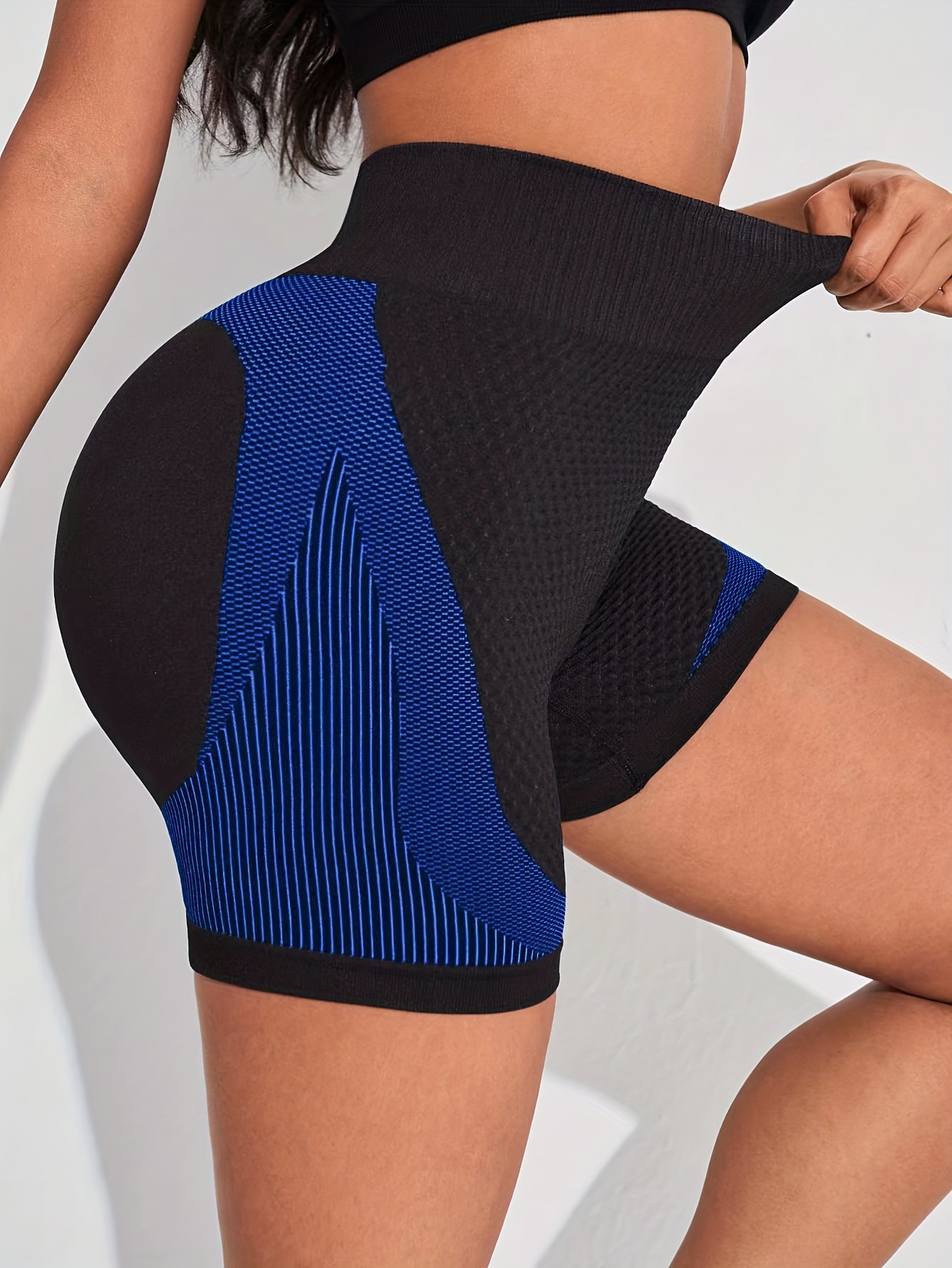 Color Contrast Workout Shorts Butt Gym High Waisted Yoga - Temu