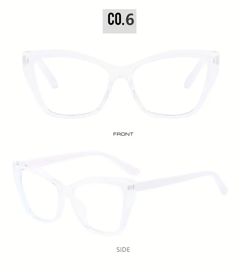 blue light blocking glasses cat eye color block frame clear lens computer glasses spectacles for women men details 15