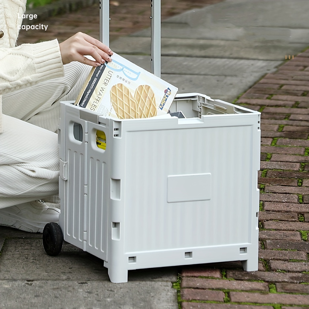 Carrito de compras plegable para comestibles, carritos plegables con ruedas  giratorias de 360°, carrito plegable multifunción resistente para equipo