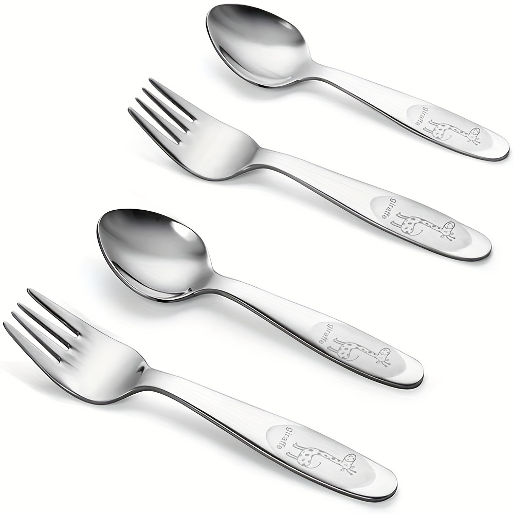 1Pcs Children Bear Stainless Steel Cutlery Set Western Cute Cartoon Spoon  Fork Knife Dinnerware Tableware Kitchen Utensils