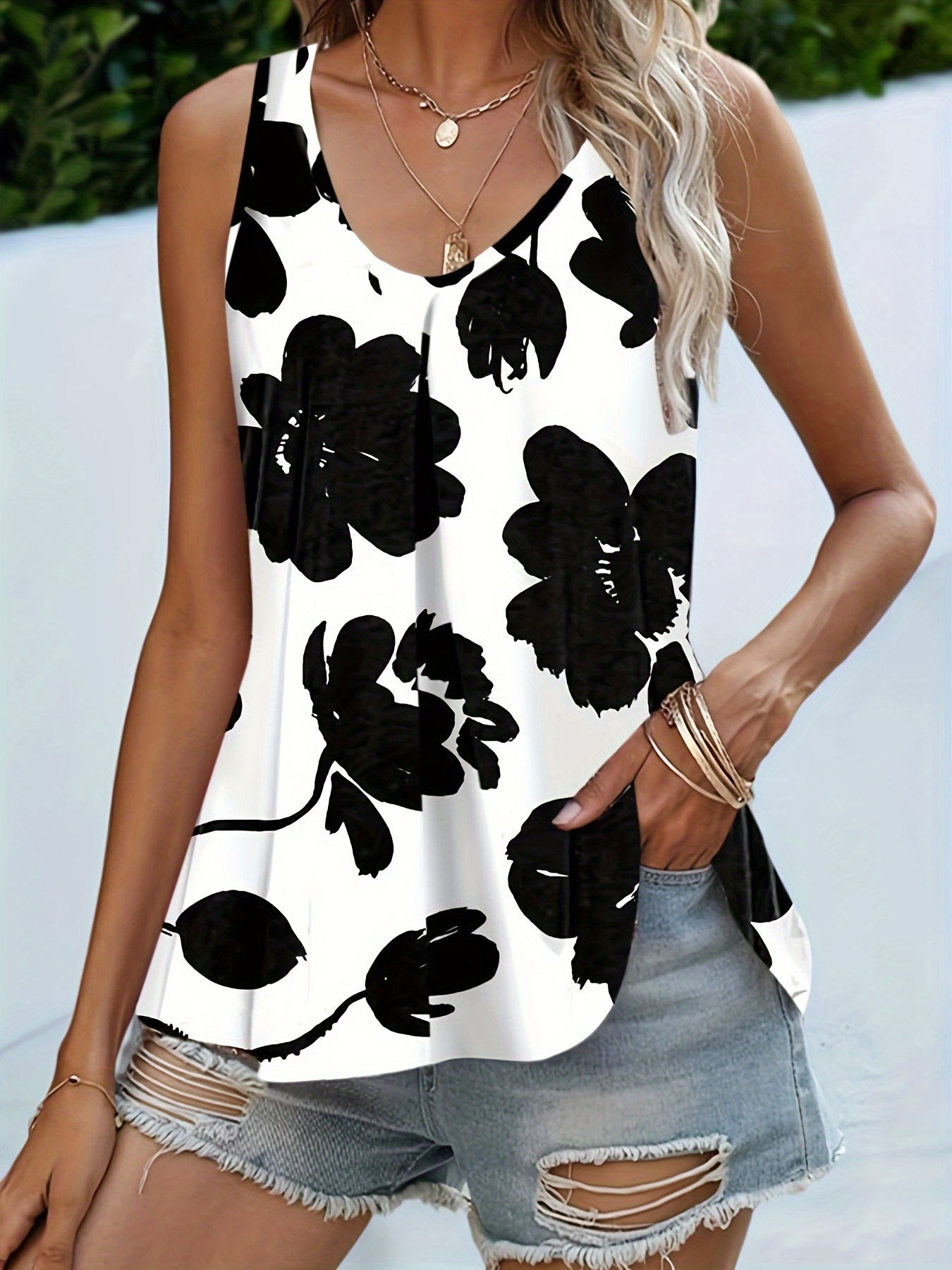 Floral Tank Tops Women - Temu Canada