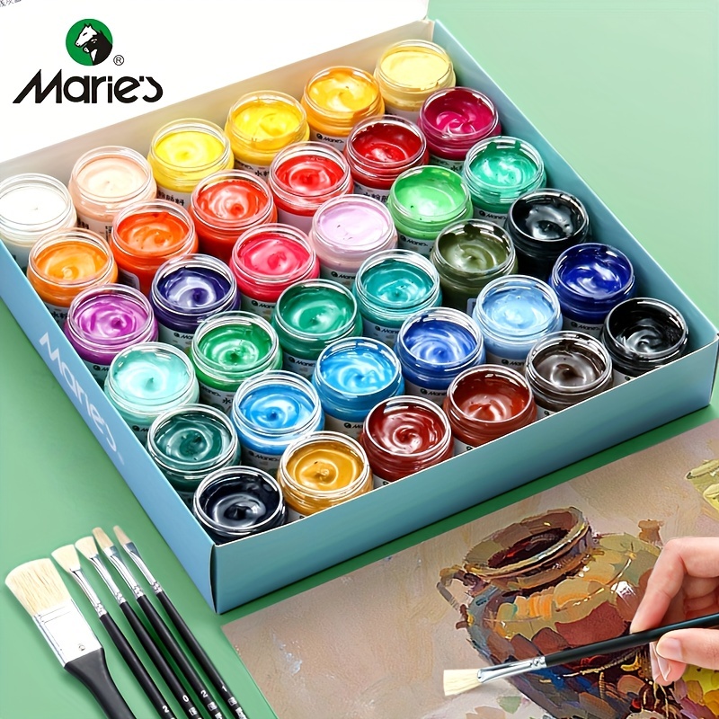 Marie's Gouache Paints Set, 12 Colors, Rich Water-Based Pigment For Canvas  Paper Wood Painting - Back-to-School Gift - Diy Art Supplies For Profession