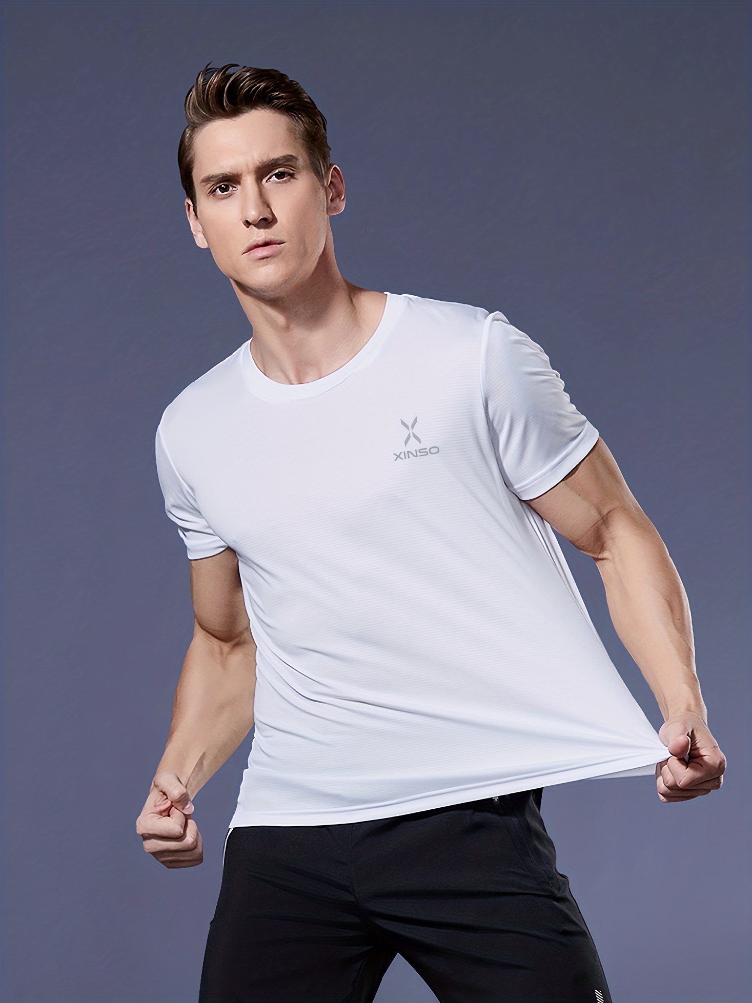 Men\'s Solid Color Ultralight Quick shirt T Sport Temu - Dry