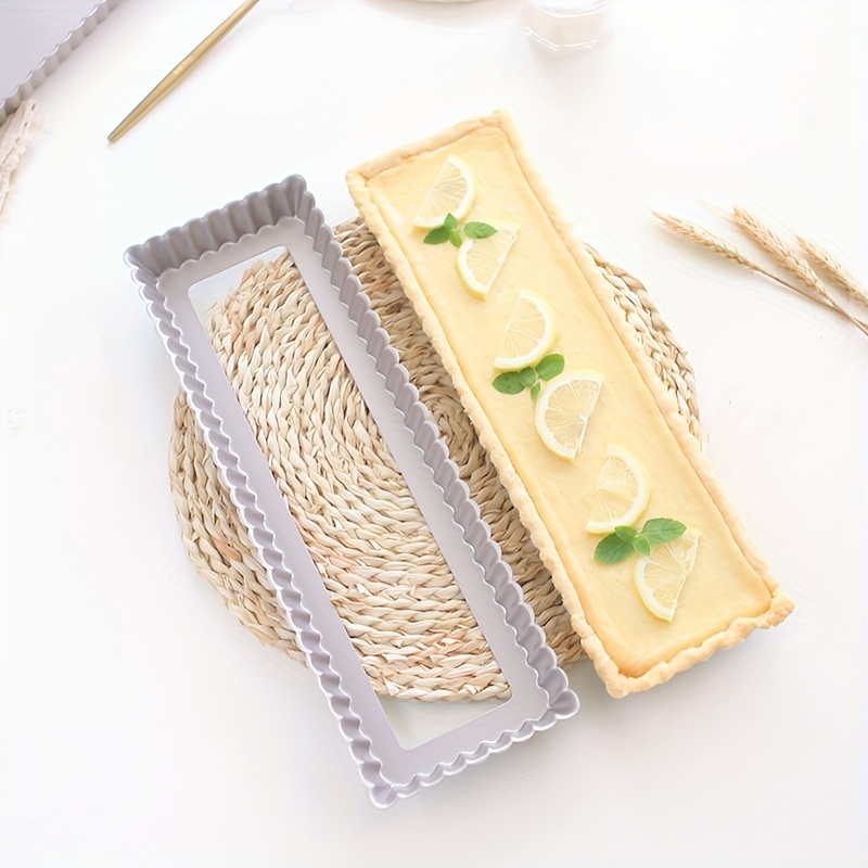  MESHKA Molde grande desmontable para tartas, molde rectangular  para tartas de queso de 14 x 11 pulgadas con juego de 3 espátulas,  extraíble a prueba de fugas, parte inferior extraíble dorada. 