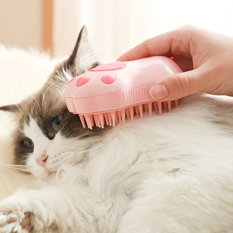 

1pc Portable Cute Claw Shaped Pet Massager Brush, 3 In 1 Cat Bath Brush Usb Charging Spray Comb Undercoat Hair Removal Pet Brush