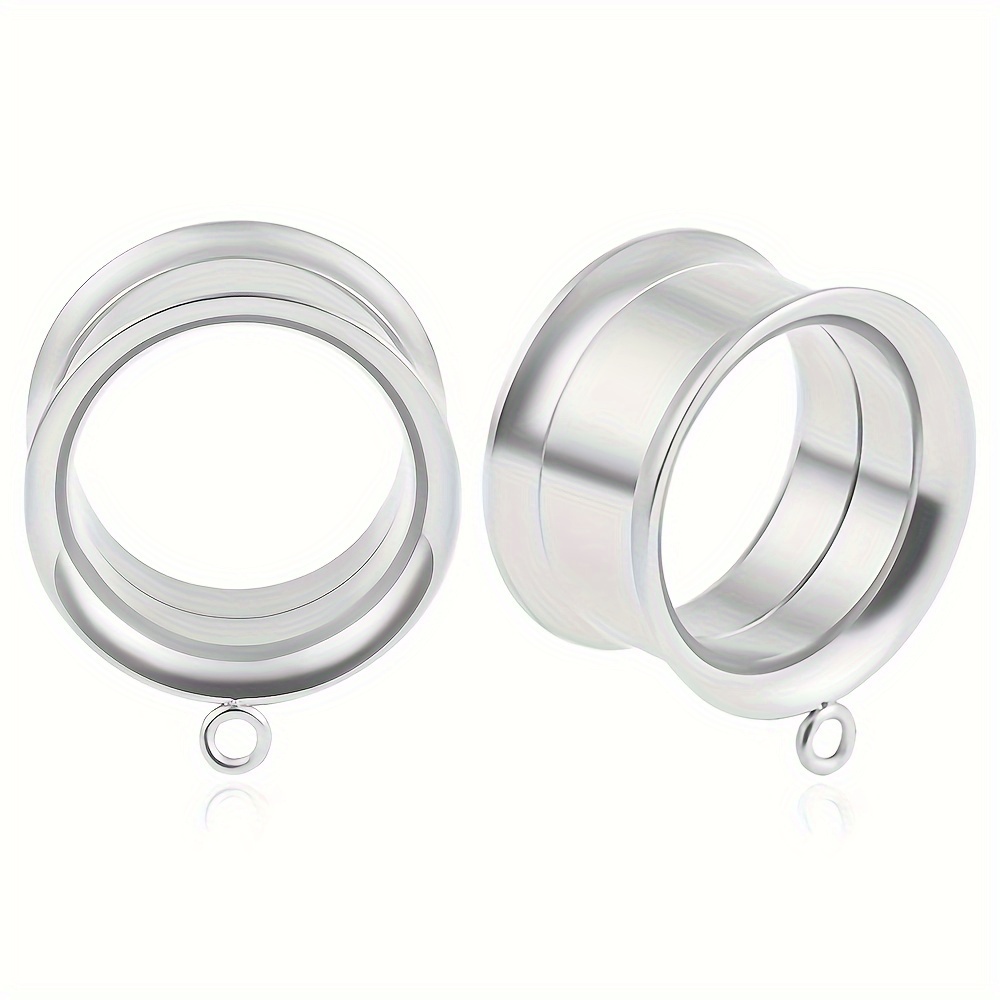 Image of 2pcs Stainless Steel Dangle Ear Plugs Body Piercing Screw Tunnels Stretchers Body Jewelry Earrings Expander For Gift