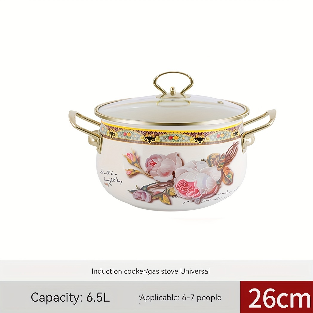 premium enamel soup pot with dual handles high temperature resistant large capacity for   boiling versatile for gas or     home and restaurant kitchens details 20