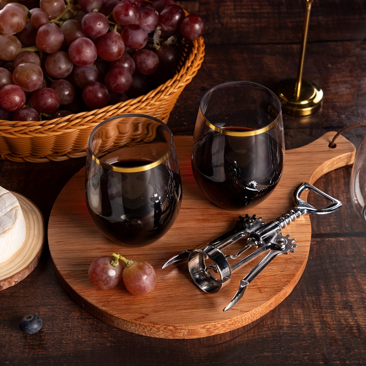 Verres à vin plastique pied couleur - Vaisselle jetable - Article