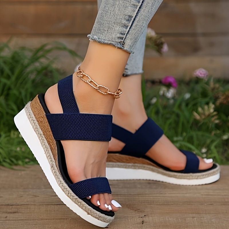 simple wedge sandals women s casual elastic band summer details 8