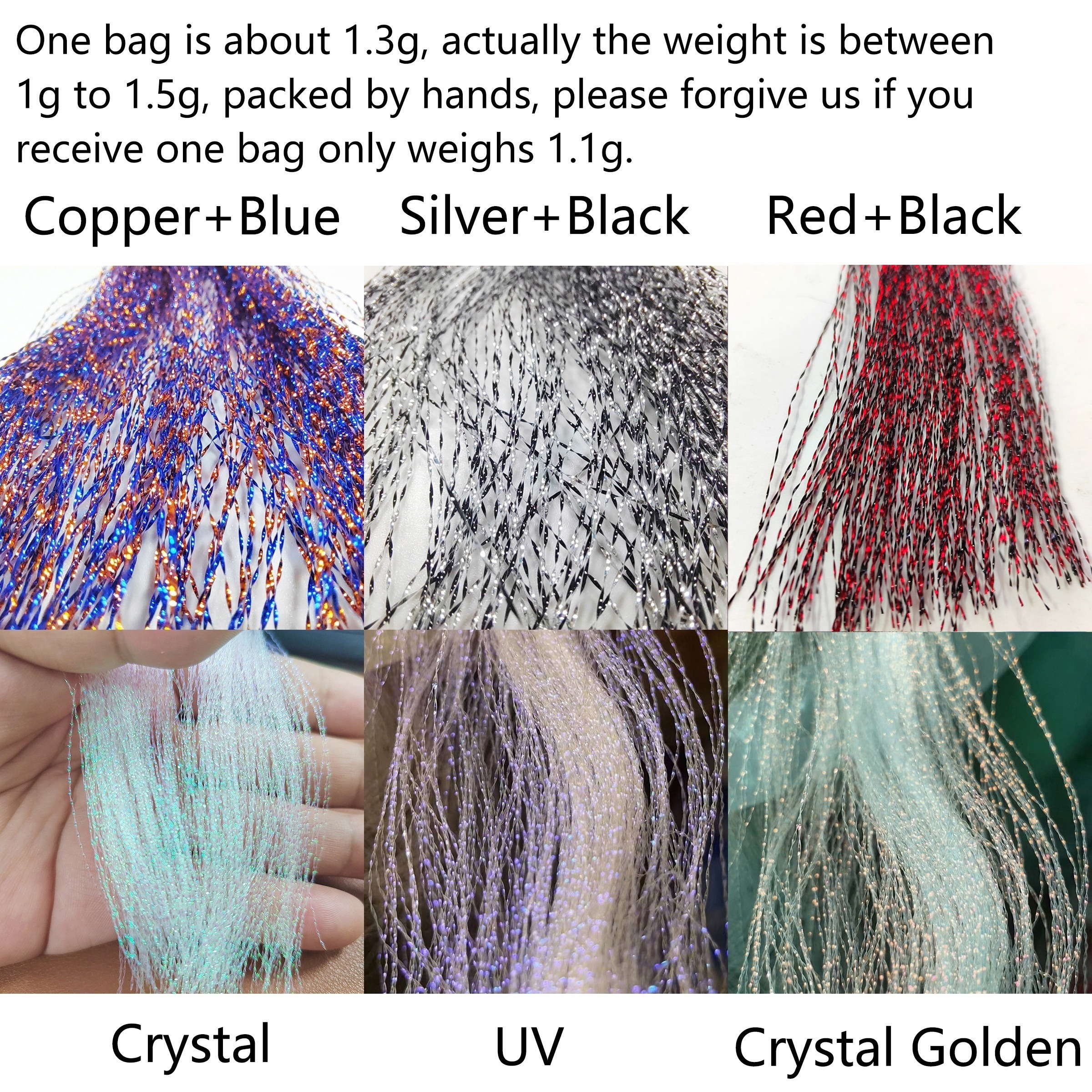 6 Bags Colorful * Tying Materials Supplies, UV * *