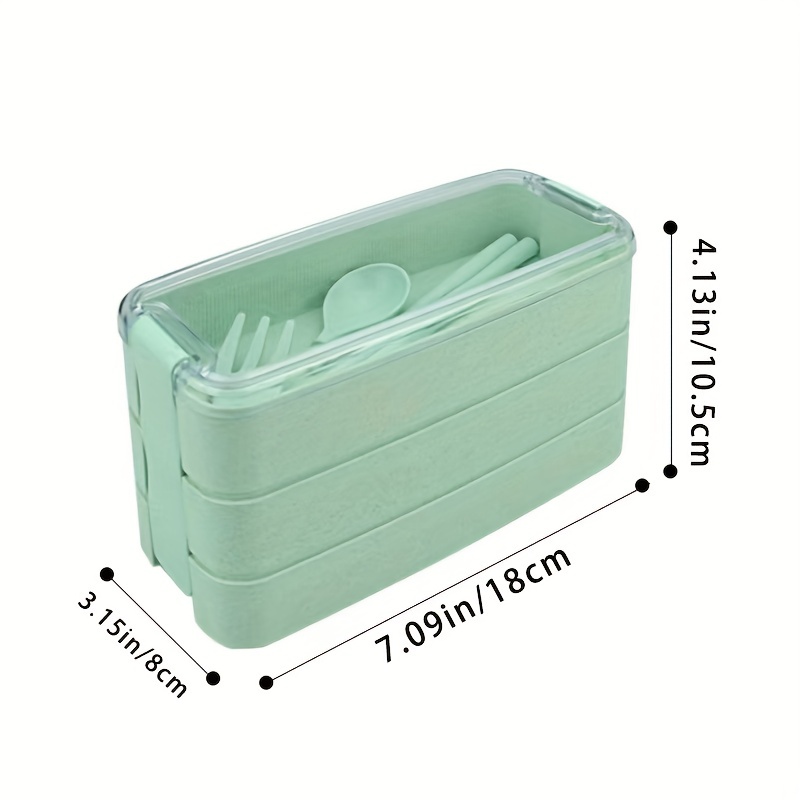 Modern And Minimalist 3-layer Stackable Bento Box With Cutlery Set