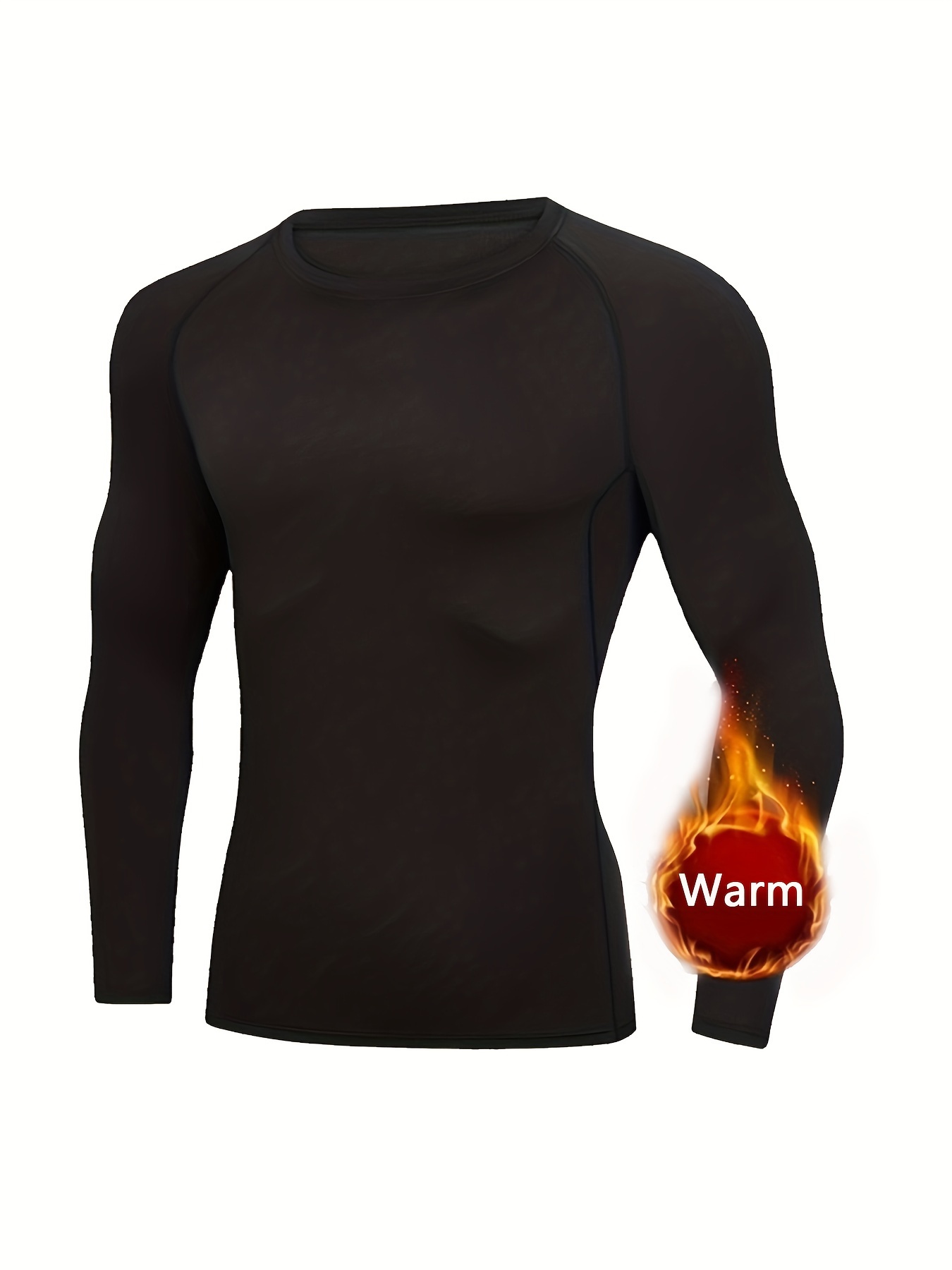 Men's Thermal Shapewear Long Sleeve Round Neck Plush Fleeced - Temu Canada