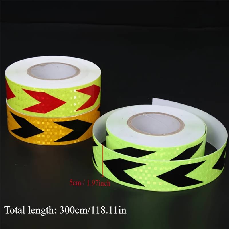 300cm Red Night Reflective Tape For Car, Truck, Motorcycle Safety