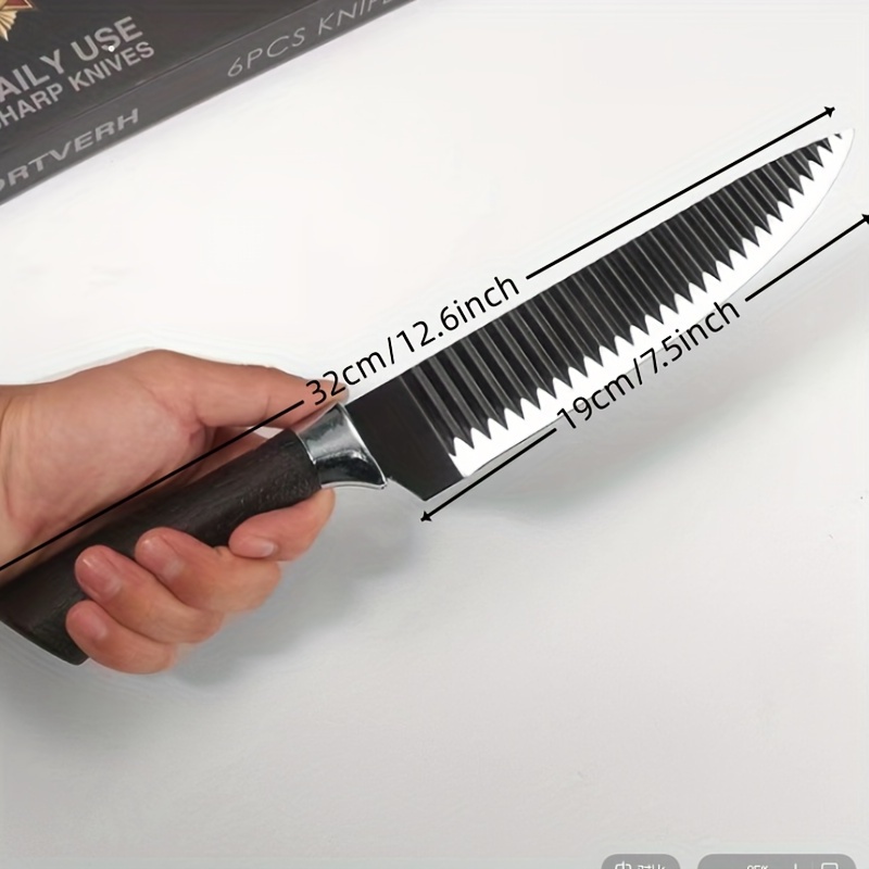 6pcs Black Stainless Steel Kitchen Knife Set Fashion Home Use Cut Universal