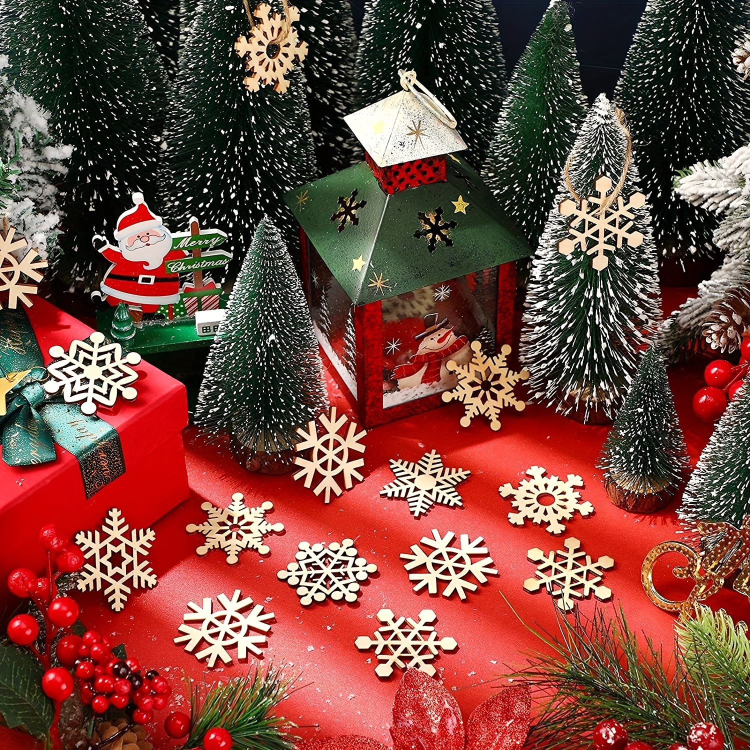 Wooden Snowflake Decoration Christmas Tree Hanging - Temu