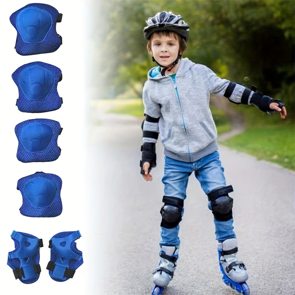 6pcs Kids Elbow Wrist Knee Pads Protective Gear Set Skate Roller Cycling  Bike