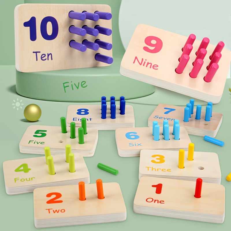 

Montessori Math Teaching Aids: Baby Early Number And Letter Recognition Color Sorting And Matching Early Education Interactive Toys, Perfect Christmas Gifts For Kids