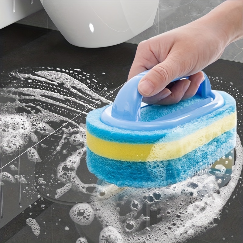 Sponge Cleaning Brush With Handle Kitchen Sponge Wipe - Temu