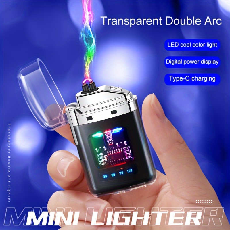 Encendedor eléctrico transparente a prueba de agua, encendedor de Plasma de  arco, recargable por USB, tecnología