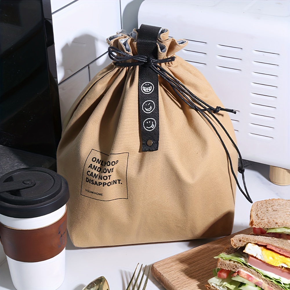 

Casual Minimalist Lunch Drawstring Handbag, Lightweight Multifunctional Bento Satchel Bag For Work & Outdoor Picnic