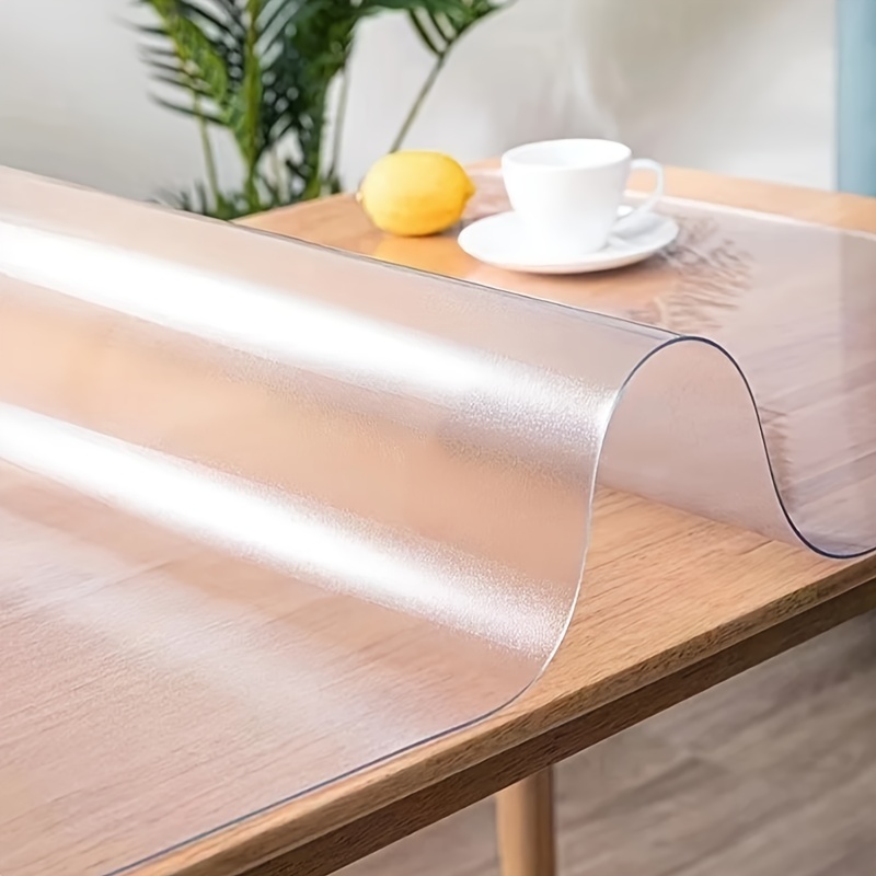 Protector de mesa transparente, cubierta de mesa de vidrio  suave, lavable, resistente al aceite, grueso para mesa de café, tapete de  escritorio, fácil de limpiar, mantel impermeable de PVC A 15.7