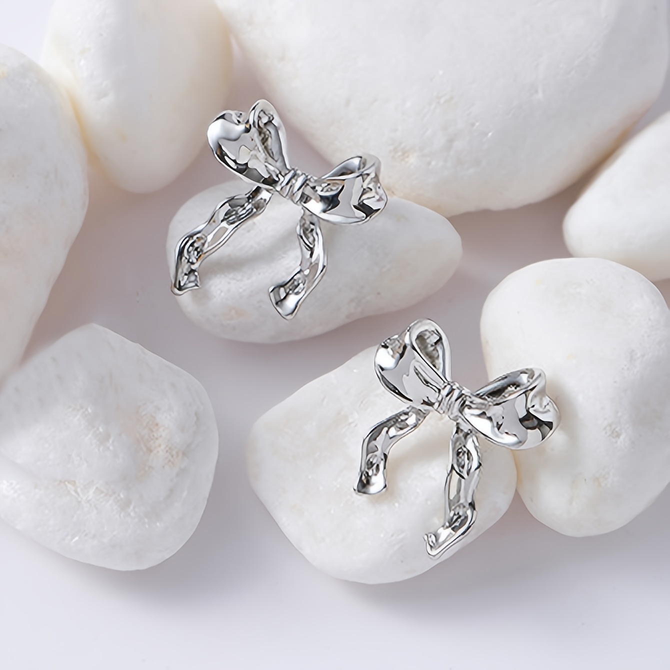 Bronze Asymmetrical Butterfly Bow Earrings