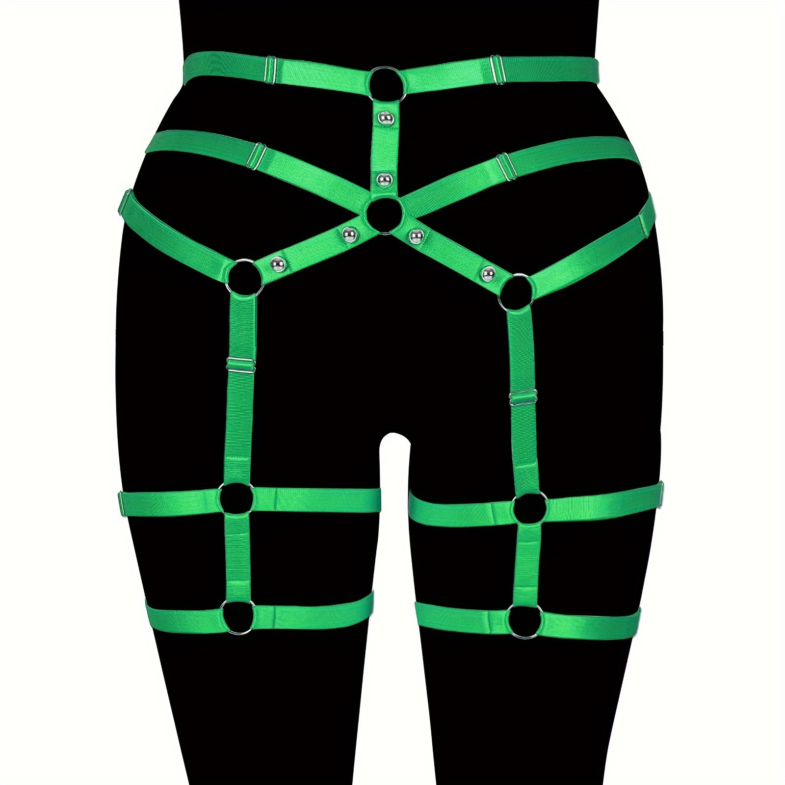 Colorblock Body Garter Belt Set Cut Cage Bra Harness Elastic - Temu